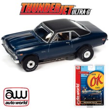 NEW Auto World Thunderjet Ok Used Cars 1969 Chevrolet Nova SS Blue HO Slot Car
