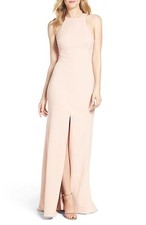 NEW VERA WANG Stretch Woven Mermaid GOWN DRESS  SIZE 6 $278 BLUSH NORDSTROM 