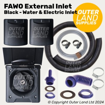 FAWO Außenwassereinlass Konvolut - 40mm Rohr - Campervan, Wohnmobil, Caravan, Wohnmobil