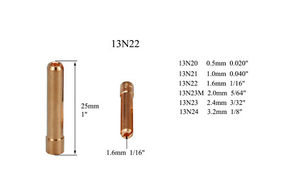 5 Pz Colletto Per Saldatura 13N22 TIG 1/16" Colletto Elettrodi Di - Foto 7