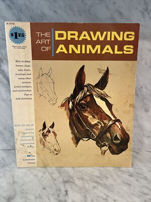The Art of Drawing Animals Grumbacher Library 1965 Oversized Horses, Dogs, Lions
