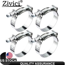 4pcs 3 Inch T-bolt Hose Clamps 77-85mm For 3 Hose Id Silicone Coolant Hoses