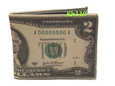 Two Dollar Bill Print Bi-Fold Men's Wallet