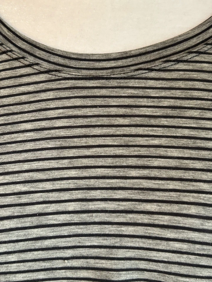 Lucy Gray Black Striped Long Sleeve Boat Neck Oversized Top Women’s Size Small - Image 2 of 4