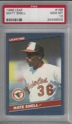 1986 Donruss / Leaf #166 Nate Snell PSA 10 Edelstein Ungebraucht Orioles