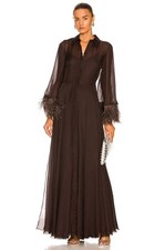 Valentino Feather Chocolate Gown Dress With Tags-RRP$13,700AUD
