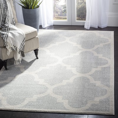 Amherst Collection Accent Rug - 3' x 5', Light Grey & Beige, Moroccan Trellis...