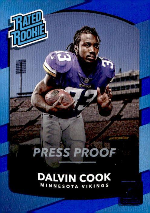2017 Donruss #343 Dalvin Cook Press Proof Blue Rated Rookie