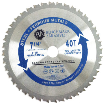 7-1/4'' 40 Tooth TCT Saw Blade for Steel/Metal