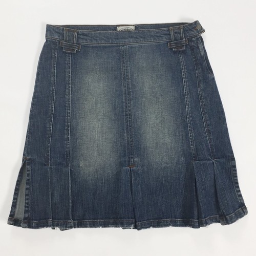 Noyes gonna jeans mini gonna w28 42 blu plissettata usato donna skirt T1452  | eBay