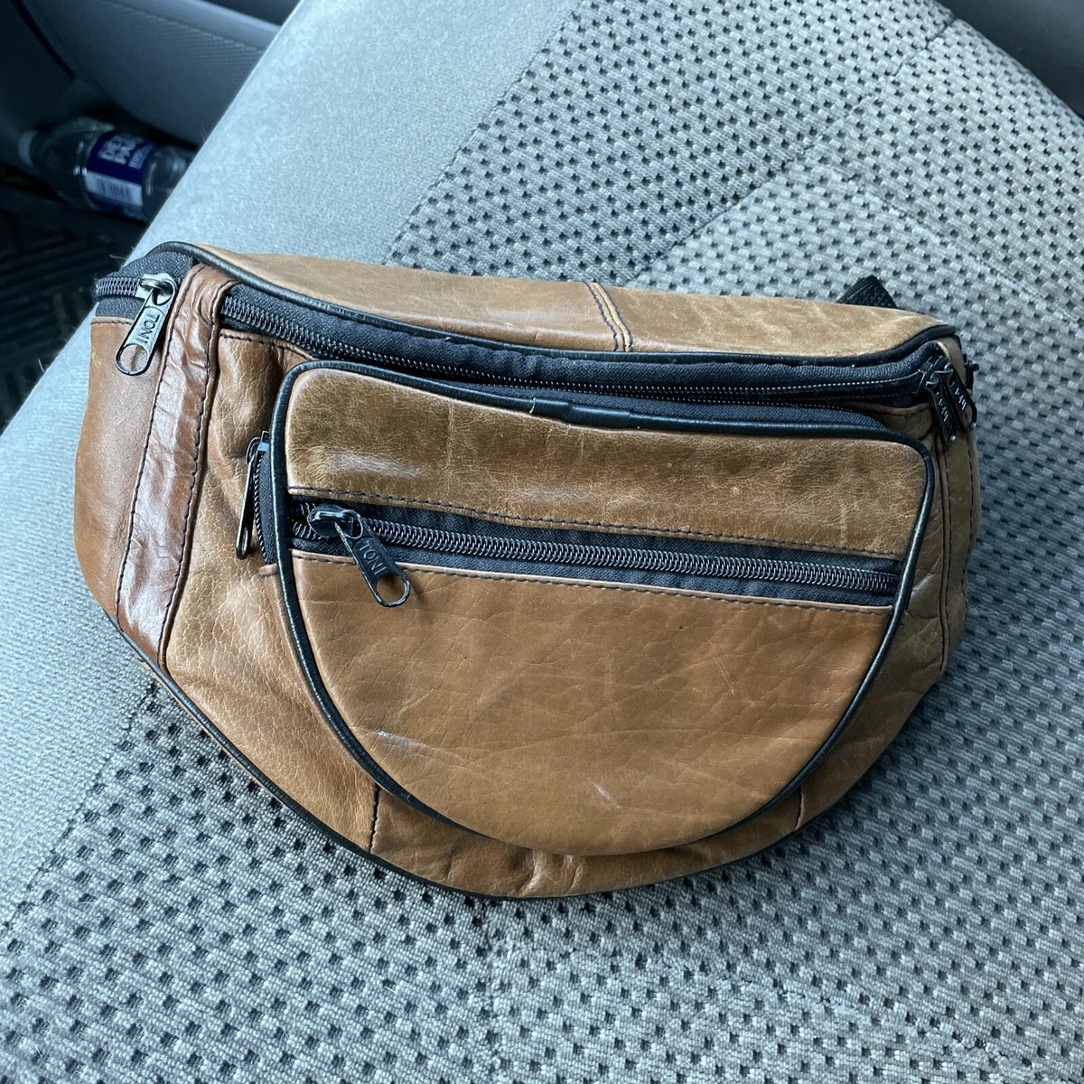 Leather fanny pack waist cheap bag