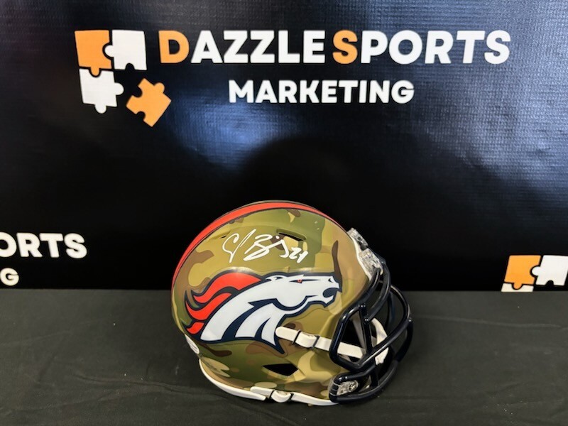 Champ Bailey Autographed Signed Denver Broncos Broncos Camo Speed Mini Helmet Beckett COA 