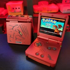 Red Nintendo Game Boy Advance GBA SP IPS Adjustable Brightness - Groudon 