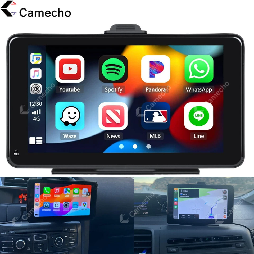 Wireless Apple CarPlay Android Auto 7" Tragbar Touchscreen Autoradio Bluetooth