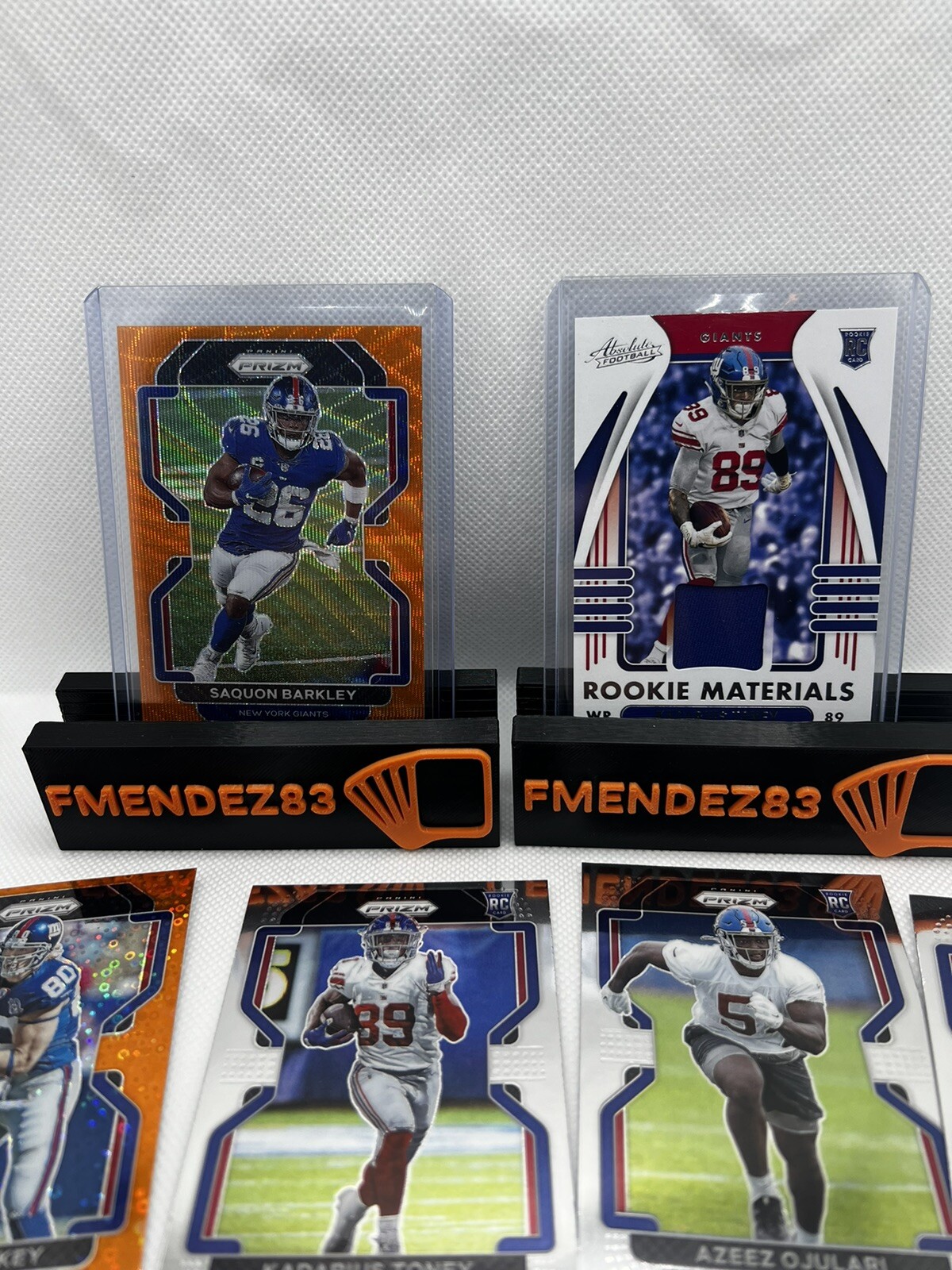 2021 Prizm Saquon Barkley Orange Wave /60 + Kadarius Toney Rc Jersey + More