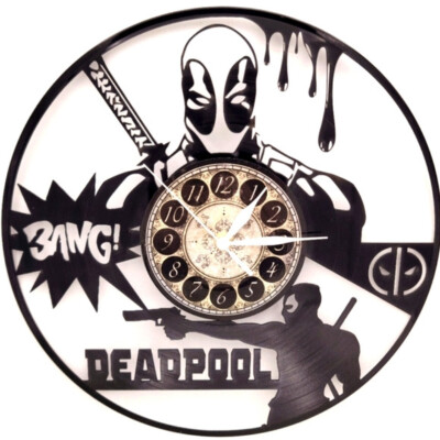 DEADPOOL Vinyl Record Clock | Marvel Wall Decor | Superhero Christmas Gift Idea