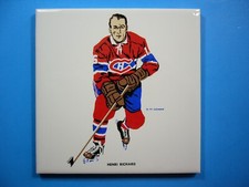 1962/63 H. M. COWAN SCREENART NHL HOCKEY CERAMIC TILE HENRI RICHARD NICE!!