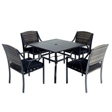 Outdoor Dining Set PatioTable and Chairs Wicker Furniture Sets Garden Chair