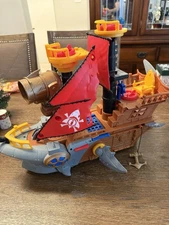 Fisher Price Mattel Imaginext Shark Bite Pirate Ship 2015 Ship Only