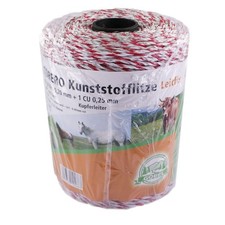 400m Torero Kunststofflitze&nbsp;wei&szlig;/rot Weidezaun Elektro Litze 0,23 Ohm/m Kordel