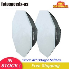 US 2Pcs Godox 120cm 47" Octagon Softbox Bowens for Studio Strobe Flash Speedlite