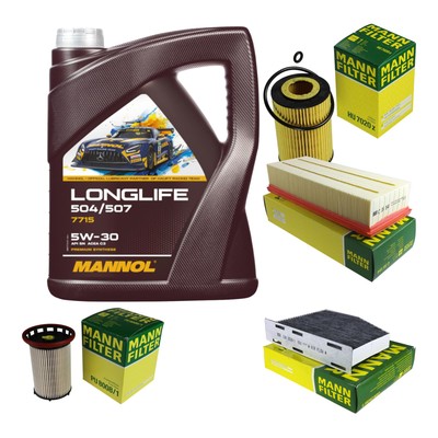 MANN Inspektionspaket 5L MANNOL Longlife 504/507 5W-30 für VW Tiguan 5N_ 2.0