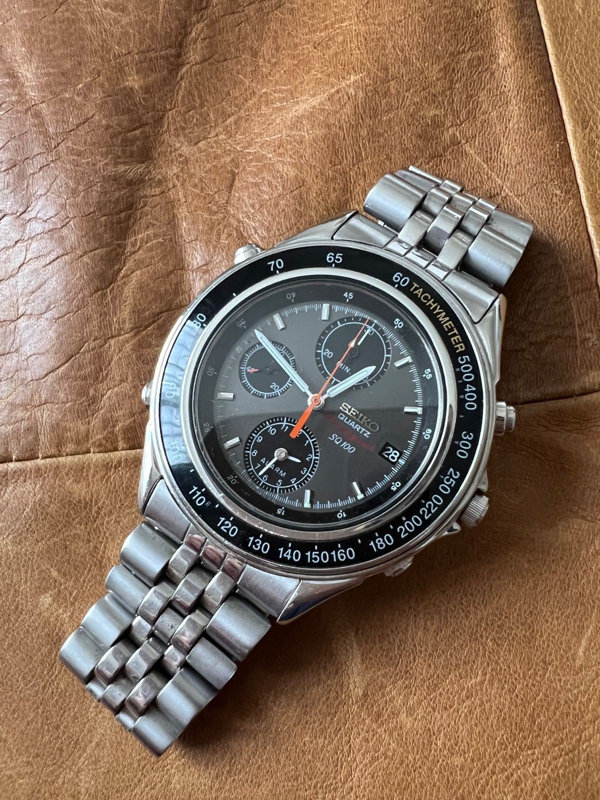 Working item Seiko chronograph SQ100 alarm defective item 7T32 6B50 watch From J image 2