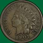 1901 Indian Head Cent Extremely Fine XF Coin #41963