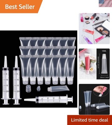 22 X 10ml Refillable Lip Gloss Tubes - Travel-Friendly DIY Cosmetic Containers