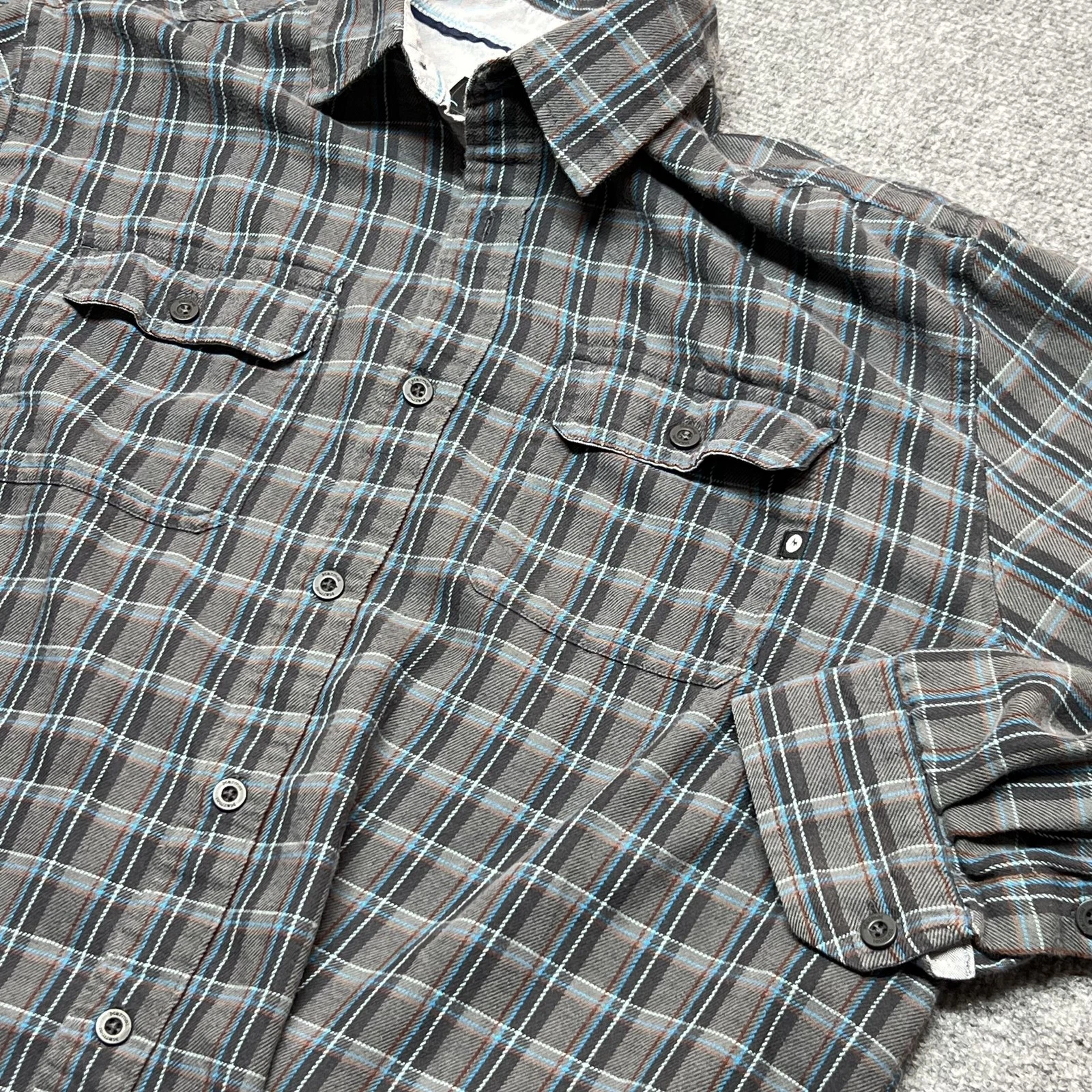 Marmot Shirt Mens XL Gray Plaid Flannel Button Up Long Sleeve Outdoor Casual