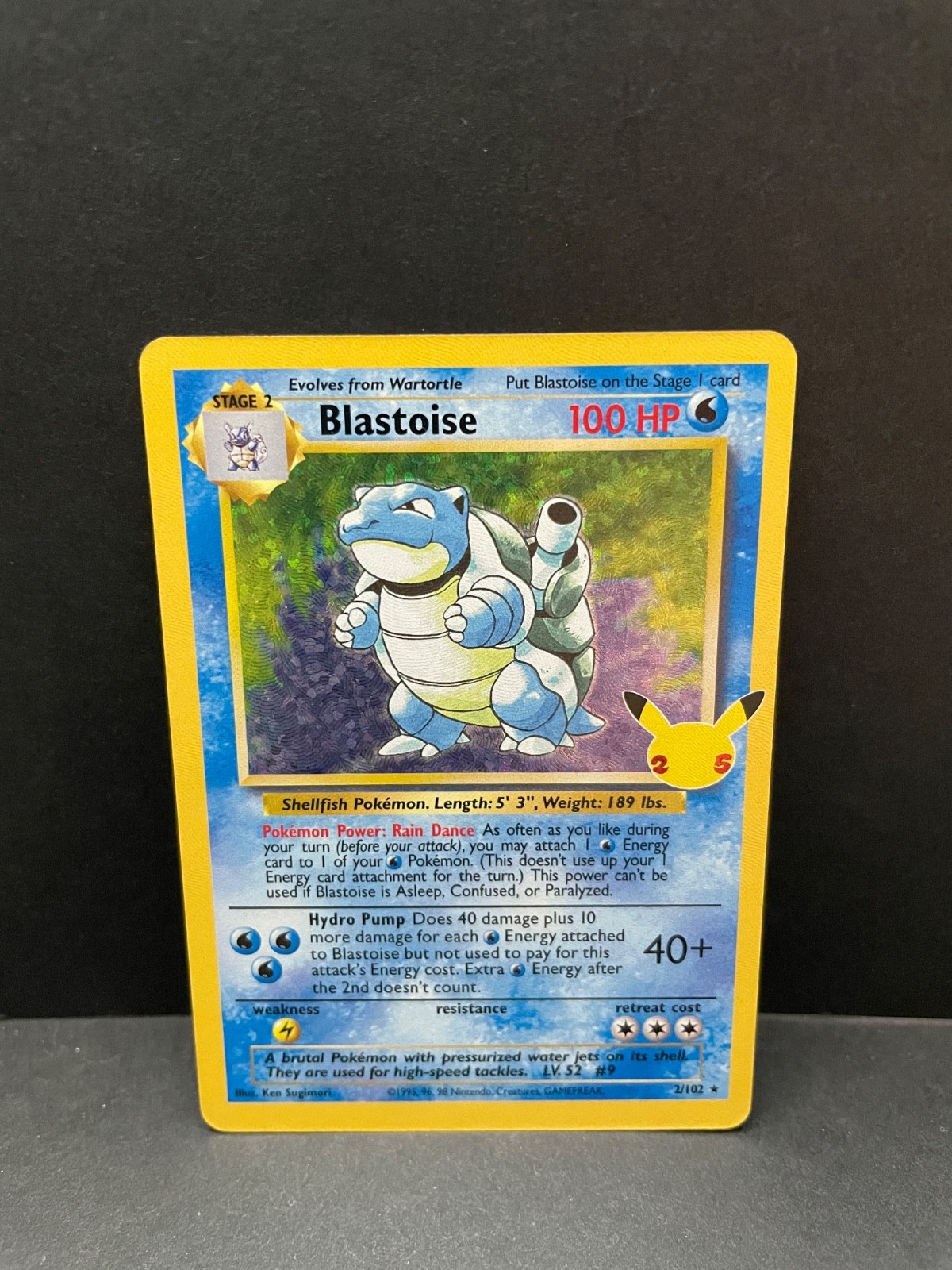 Blastoise 2/102 Celebrations Holo Rare Base Set 25th Anniversary Pokémon Card