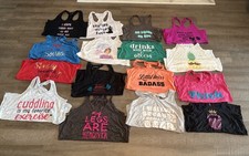 Lot of 16 Women s Workout Tanks Size L & XL C...