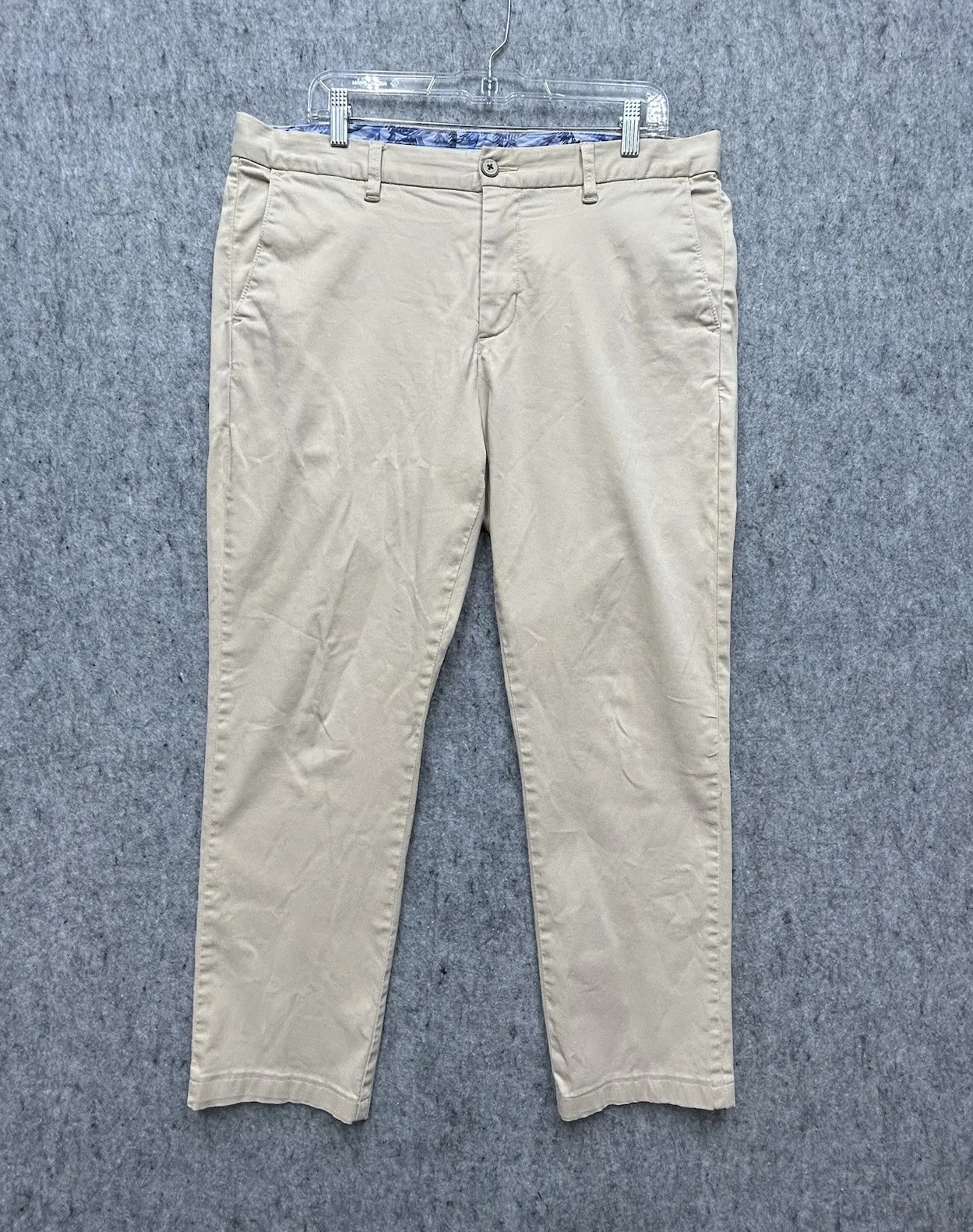 Tommy Bahama Boracay Pants 35x30(fit 36x28) Beige Chino Flat Front Straight Leg