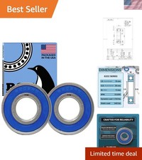 Durable 15x35x11mm Chrome Steel Ball Bearings - 2 Pack With Dual Rubber Seal Durable 15x35x11mm Chrome Steel Ball Bearings - 2 Pack With Dual Rubber Seal