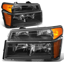 Dna Motoring Hl-Oh-Ccol044P-Bk-Am Black Housing Amber Reflector Headlights