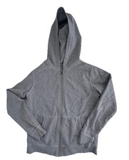 Hanna Andersson Boys Girls Hoodie 150 US 12 Gray Full Zip Pockets Long Sleeve