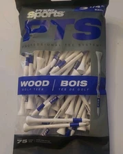 PrideSports PTS 3 1/4 Inch Wood Golf Tees, White, 75 Count