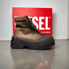 Diesel Men 10.5US Boots D-DONALD Brown Y03457 P1770 Almost unused Luxury Casual