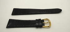 Lizard Watch Strap 19mm Genuine Black New (#9)