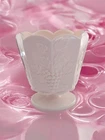 Vintage 1950's Napco Pink Milk Glass Panel Footed Grapes Design #2250 Vase