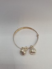 925 K Silver Hawaiian Jewelry Kuuipo Sweetheart Bangle Bells Baby Bracelet.