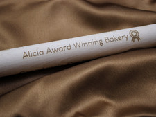 Personalised Engraved Long Rolling Pin with Handles 40 cm - Award Winning Bakery