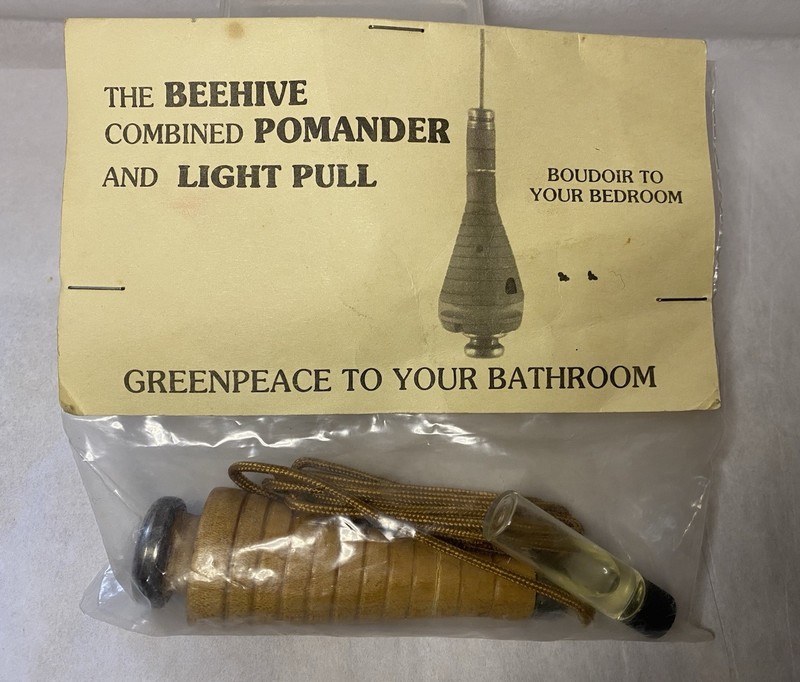 Vintage Pomander/light Pull. Bee Hive Shaped, W/chain. In o.g. Package
