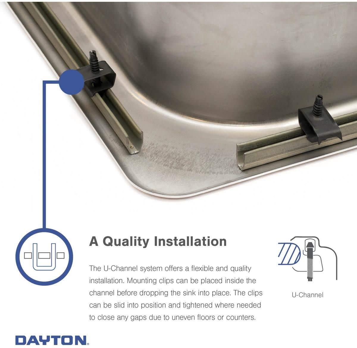 D23319 Dayton 33" Drop In Double Basin Stainless Steel Kitchen Sink - 4 Fauce...