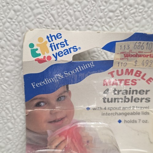 Vintage 1992 The First Years 4 Sippy Cups (7 OZ) Trainer Tumble Mates Cups NOS - Picture 2 of 16
