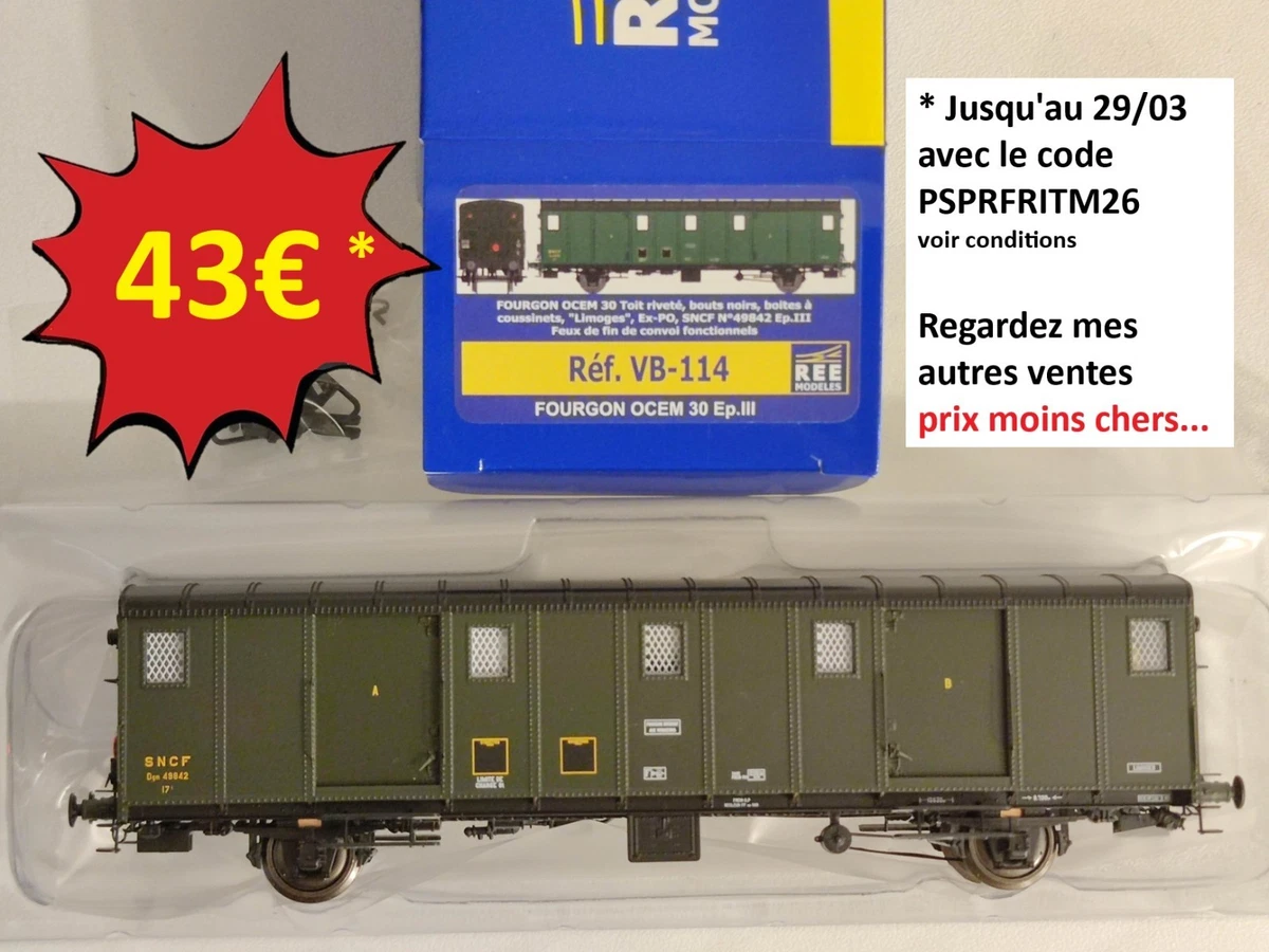 Voiture fourgon OCEM 32 SUD-OUEST | REE MODELES VB314 | SNCF | HO Voiture fourgon OCEM 32 SUD-OUEST | REE MODELES VB314 | SNCF | HO