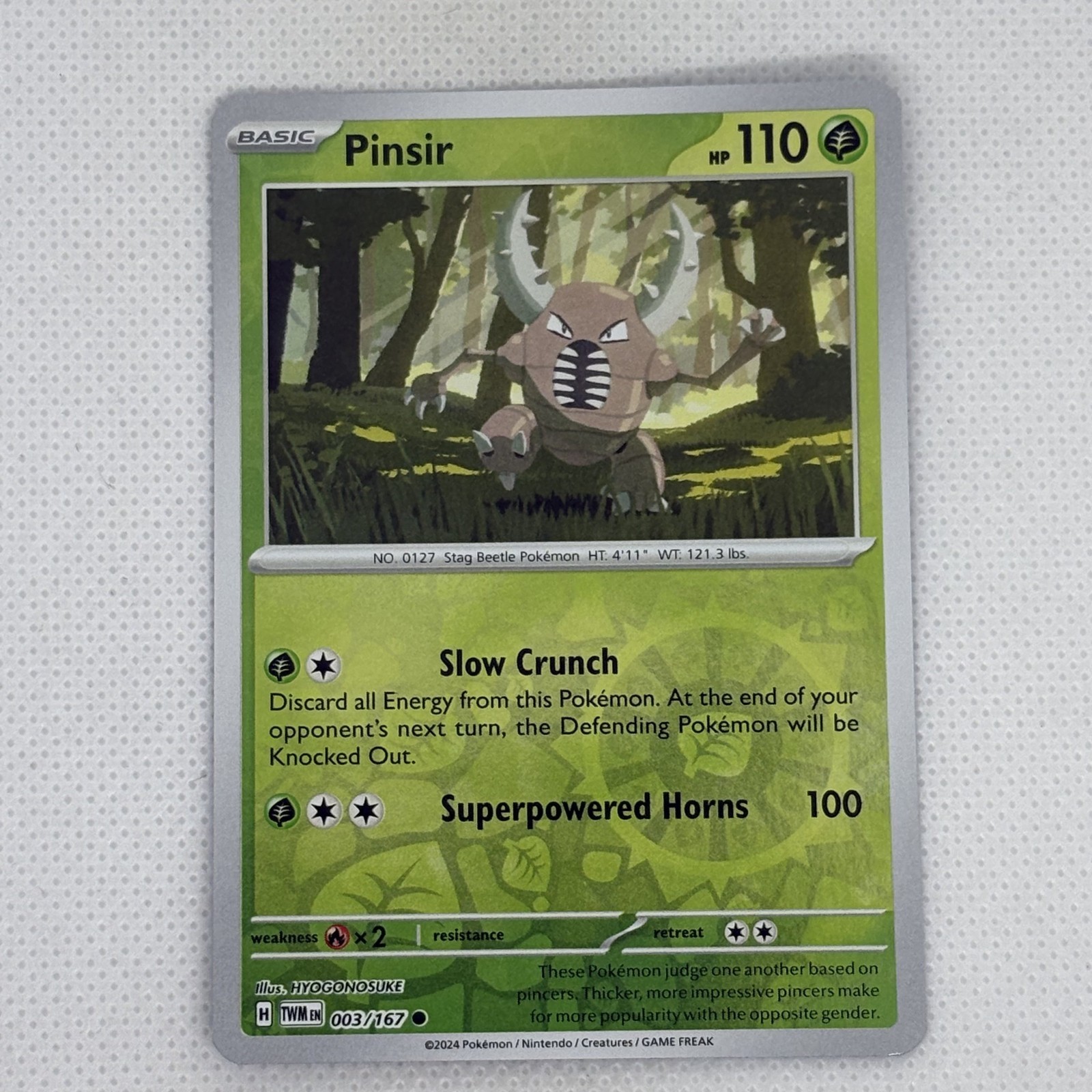 Pokemon TCG | Pinsir 3/167 | Reverse Holo Common Twilight Masquerade!