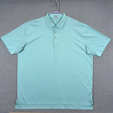 Peter Millar Summer Comfort Polo Shirt Mens XXL Blue Poly Spandex Short Sleeve