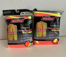 Paquete de 2 chalecos de seguridad de alta visibilidad Dickies 3M Scotchlite reflectantes Ansi clase 2 talla XL