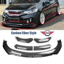 Car Front Bumper Lip Spoiler Splitter Kit Carbon Fiber Style For Honda Fit